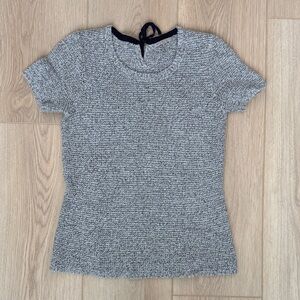 GAP Knit Short Sleeve Sweater Tee in Heather Grey